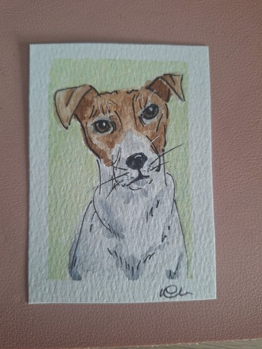 Original aceo art - aceo, dog