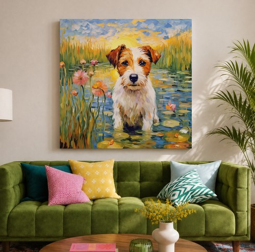 Jack russell puppy - puppy, canvas